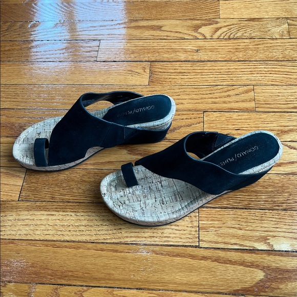 Donald Pliner Slide Wedge Sandal Black Size 8 - Picture 2 of 6